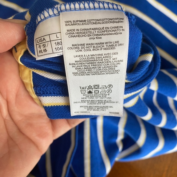 Brooks Brothers Striped Performance Polo Original Fit Large - Picture 7 of 8